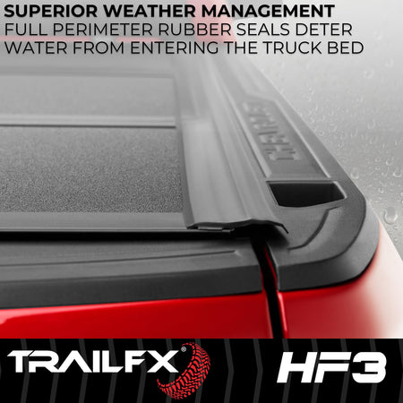 TRAILFX TFX8000 Hard Tri-Fold Tonneau Cover Fits 2021-2025 Ford F-150 5.5 Foot Bed ...
