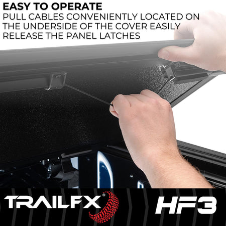 TRAILFX TFX8000 Hard Tri-Fold Tonneau Cover Fits 2021-2025 Ford F-150 5.5 Foot Bed ...