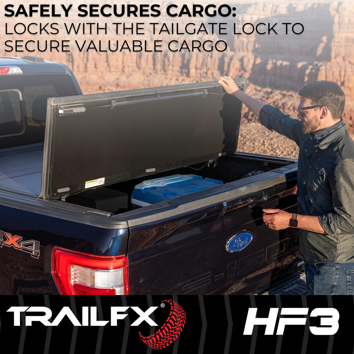 Trailfx TrailFX Hard Tri-Fold Truck Bed Tonneau Cover Fits 2019-2025 Ram 1500 5.7 Foot Bed No RamBox Gloss