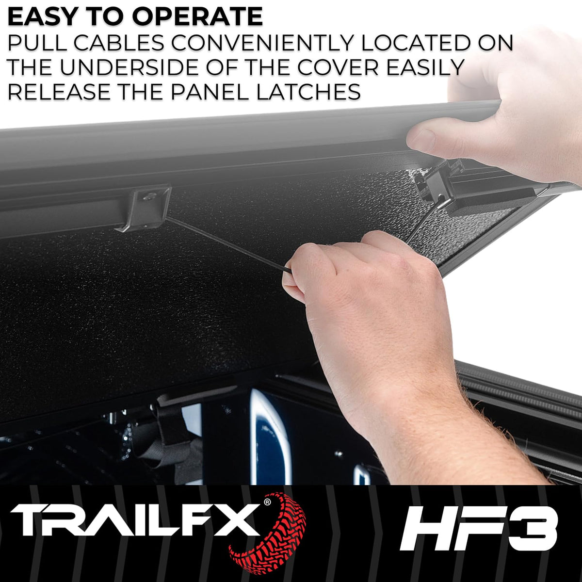 Trailfx TrailFX Hard Tri-Fold Truck Bed Tonneau Cover Fits 2019-2025 Ram 1500 5.7 Foot Bed No RamBox Gloss