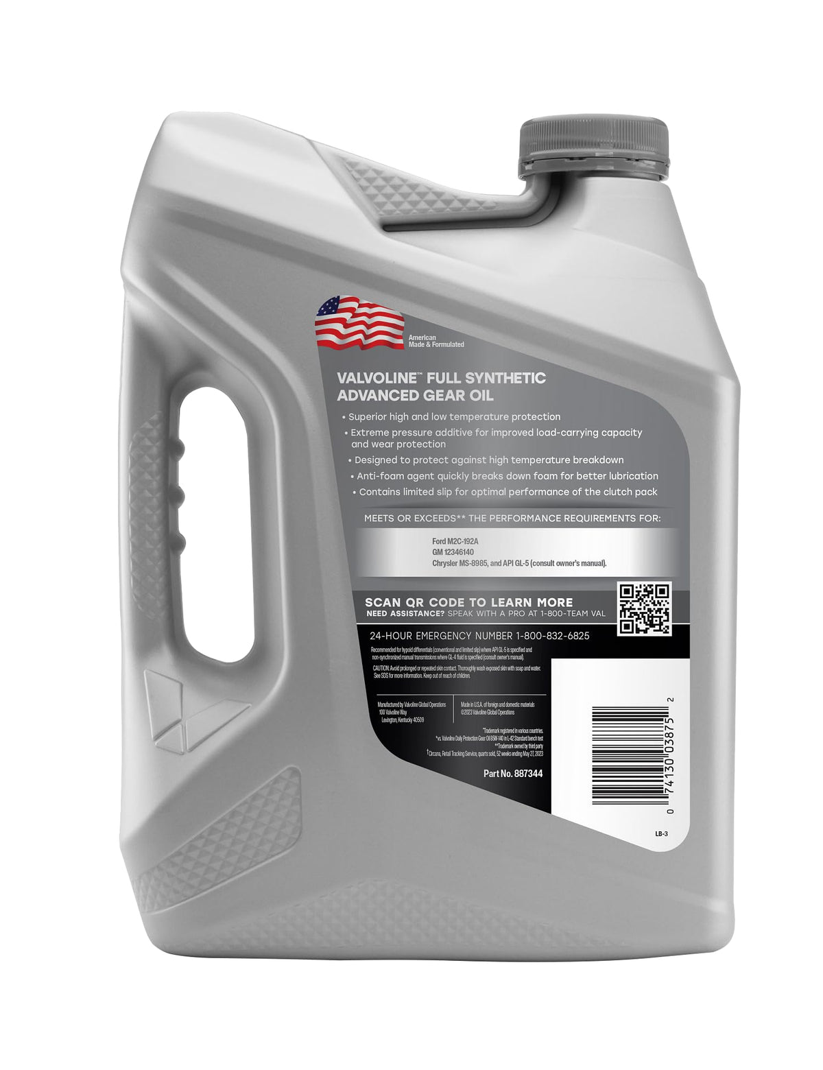 VALVOLINE 887344 VAL SYNPOWER FS 75W140 GEAR OIL 3/1