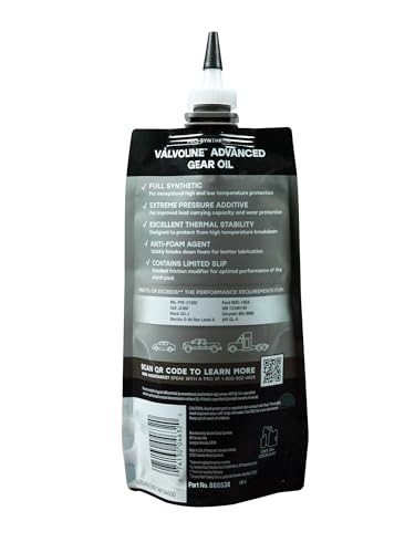 VALVOLINE 889787-EA FlexFill Advanced Full Synthetic 75W-140 Gear Oil 1 Quart Pouch