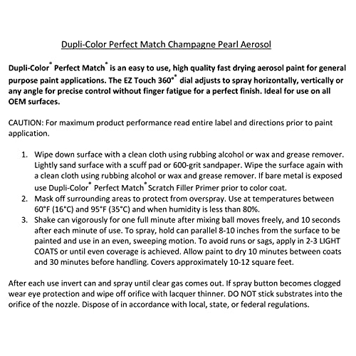 Dupli-Color Dupli-Color Perfect Match Premium Automotive Paint, Champagne Pearl, 8 oz