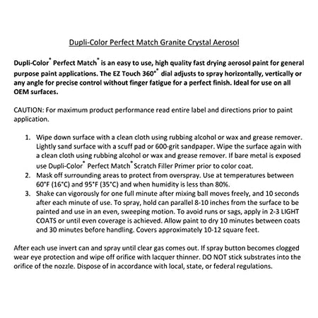 Dupli-Color Dupli-Color Perfect Match Premium Automotive Paint, Granite Crystal (M), 8 oz