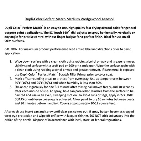 Dupli-Color Dupli-Color Perfect Match Premium Automotive Paint, Medium Wedgewood (M), 8 oz