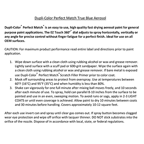 Dupli-Color Dupli-Color Perfect Match Premium Automotive Paint, True Blue, 8 oz