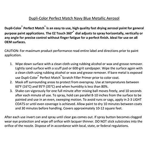 Dupli-Color Dupli-Color Perfect Match Premium Automotive Paint, Navy Blue (M), 8 oz