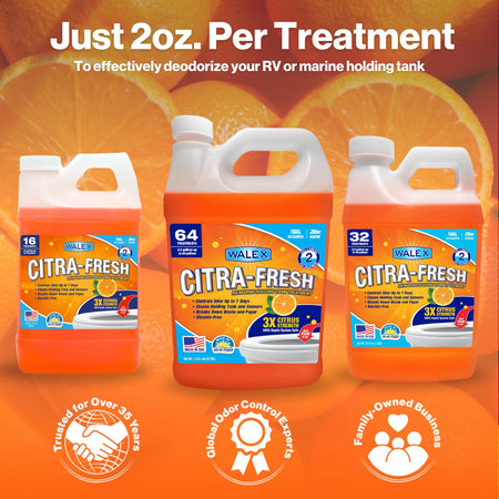 Walex Walex Citra-Fresh Liquid Holding Tank Treatment for RV, Camper & Marine - Black Water Tank Deodorizer