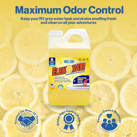 Walex Walex Elemonate Liquid Grey Water Deodorizer for RV, Camper & Marine - Dissolves Grease & Organic