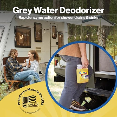 Walex Walex Elemonate Liquid Grey Water Deodorizer for RV, Camper & Marine - Dissolves Grease & Organic