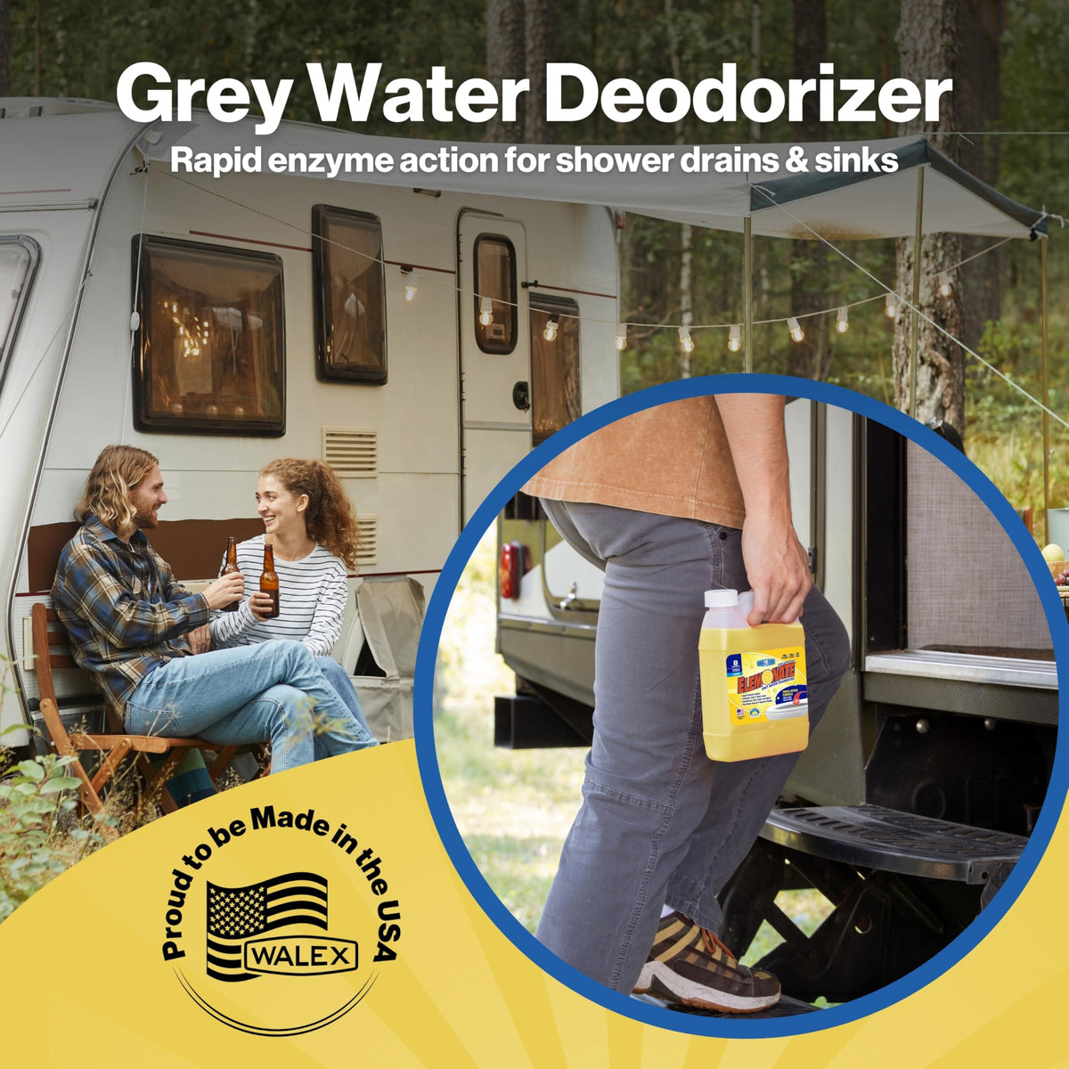 Walex Walex Elemonate Liquid Grey Water Deodorizer for RV, Camper & Marine - Dissolves Grease & Organic