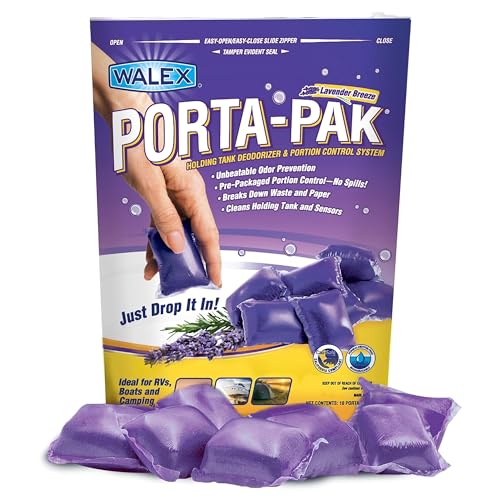 WALEX PPRVLAV Porta-Pak RV Toilet Treatment Drop-Ins - Lavender Breeze, 10-Pack RV & Camper