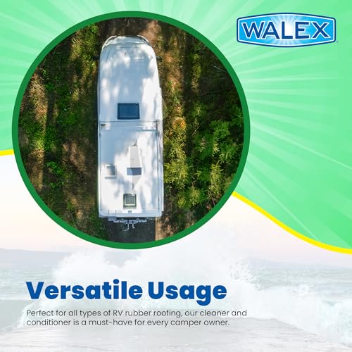 Walex Walex RV Rubber Roof Cleaner/Conditioner - Removes Dirt, Road Grime, Tree Sap, Bird Droppings & More,