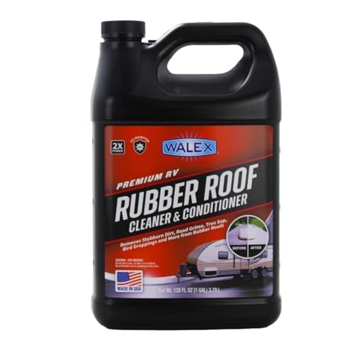 Walex Walex RV Rubber Roof Cleaner/Conditioner - Removes Dirt, Road Grime, Tree Sap, Bird Droppings & More,