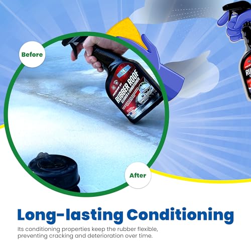 Walex Walex RV Rubber Roof Cleaner/Conditioner - Removes Dirt, Road Grime, Tree Sap, Bird Droppings & More,