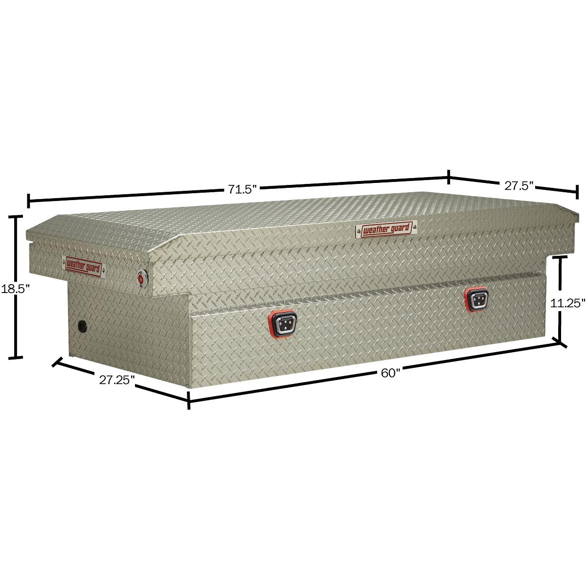 WEATHERGUARD 117-0-04 Weather Guard Model  Saddle Box, Aluminum, Full Extra Wide, Clear, ...