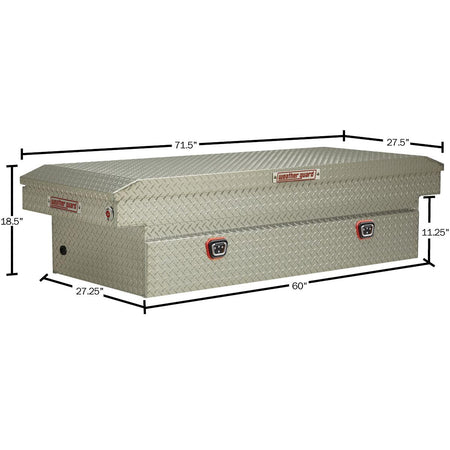 WEATHERGUARD 117-0-04 Weather Guard Model  Saddle Box, Aluminum, Full Extra Wide, Clear, ...