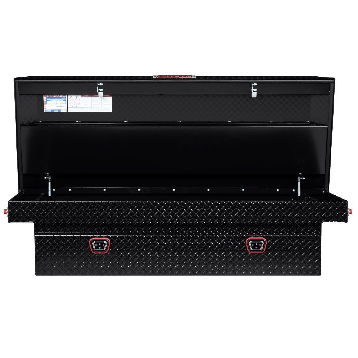 WEATHERGUARD 117-5-04 Weather Guard Model  Saddle Box, Aluminum, Full Extra Wide, Gloss B...
