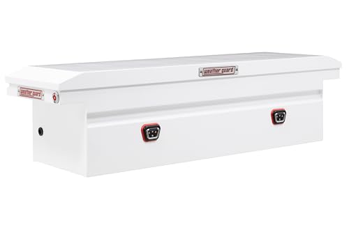 Weather Guard Weather Guard Model 120-3-04 Saddle Box, Steel, Full Low Profile, White, 11.0 cu ft