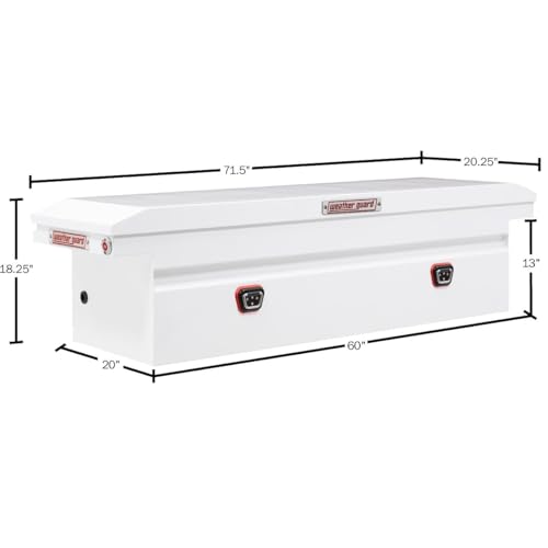 Weather Guard Weather Guard Model 120-3-04 Saddle Box, Steel, Full Low Profile, White, 11.0 cu ft