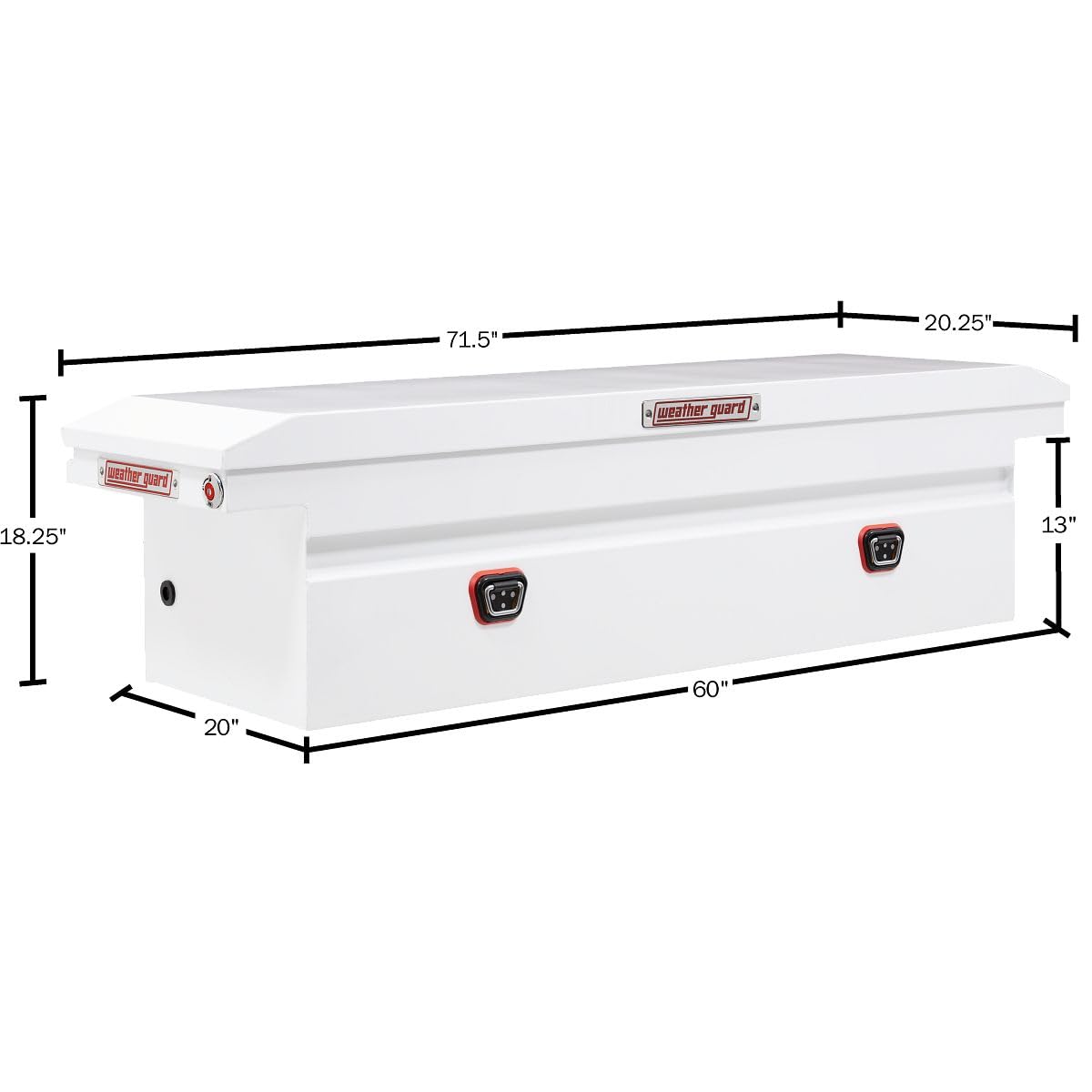 Weather Guard Weather Guard Model 120-3-04 Saddle Box, Steel, Full Low Profile, White, 11.0 cu ft