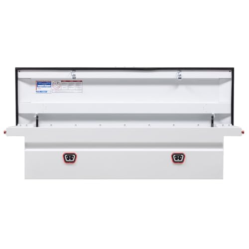 Weather Guard Weather Guard Model 120-3-04 Saddle Box, Steel, Full Low Profile, White, 11.0 cu ft