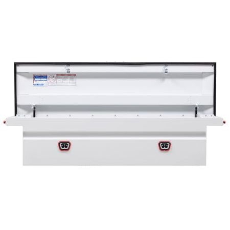 Weather Guard Weather Guard Model 120-3-04 Saddle Box, Steel, Full Low Profile, White, 11.0 cu ft