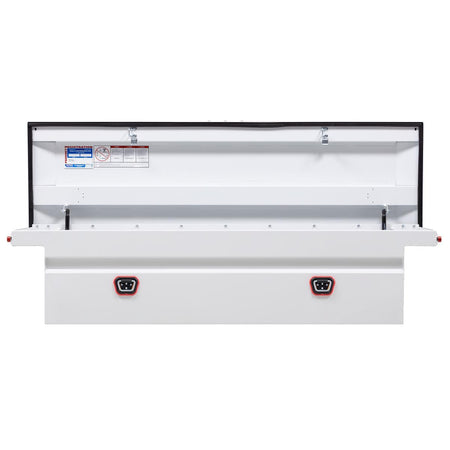 Weather Guard Weather Guard Model 120-3-04 Saddle Box, Steel, Full Low Profile, White, 11.0 cu ft