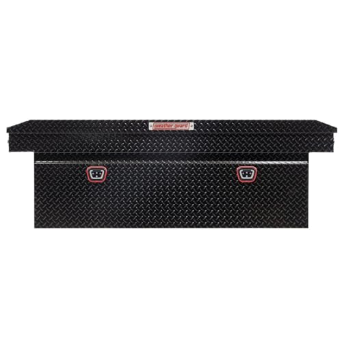 WEATHERGUARD 123-5-04 Weather Guard Model  Saddle Box, Aluminum, Full Deep, Gloss Black, ...