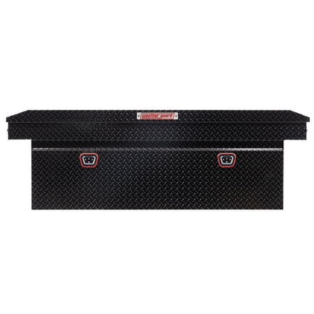 WEATHERGUARD 123-5-04 Weather Guard Model  Saddle Box, Aluminum, Full Deep, Gloss Black, ...