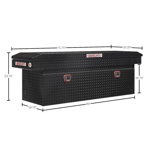 WEATHERGUARD 123-5-04 Weather Guard Model  Saddle Box, Aluminum, Full Deep, Gloss Black, ...