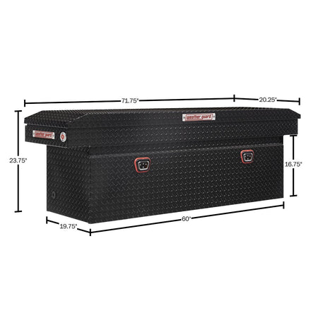 WEATHERGUARD 123-5-04 Weather Guard Model  Saddle Box, Aluminum, Full Deep, Gloss Black, ...
