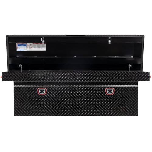 WEATHERGUARD 123-5-04 Weather Guard Model  Saddle Box, Aluminum, Full Deep, Gloss Black, ...