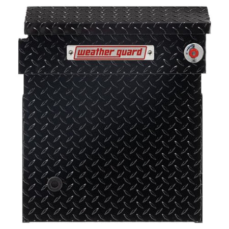 WEATHERGUARD 123-5-04 Weather Guard Model  Saddle Box, Aluminum, Full Deep, Gloss Black, ...