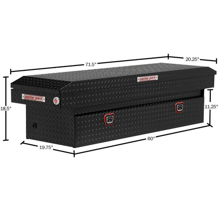 WEATHERGUARD 127-5-04 Weather Guard Model  Saddle Box, Aluminum, Full Standard, Gloss Bla...