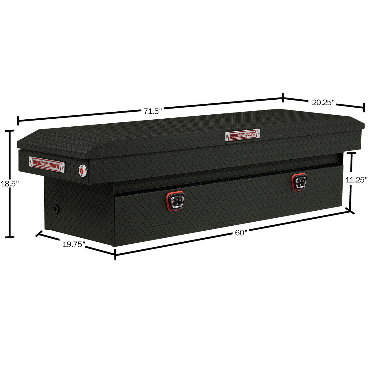 WEATHERGUARD 127-52-04 Weather Guard Model  Saddle Box, Aluminum, Full Standard, Textured ...