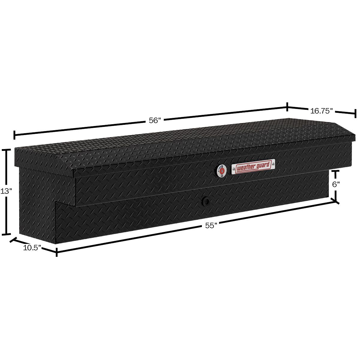WEATHERGUARD 174-5-04 Weather Guard Model  56in Lo-Side Box, Aluminum, Gloss Black, 4.0 c...