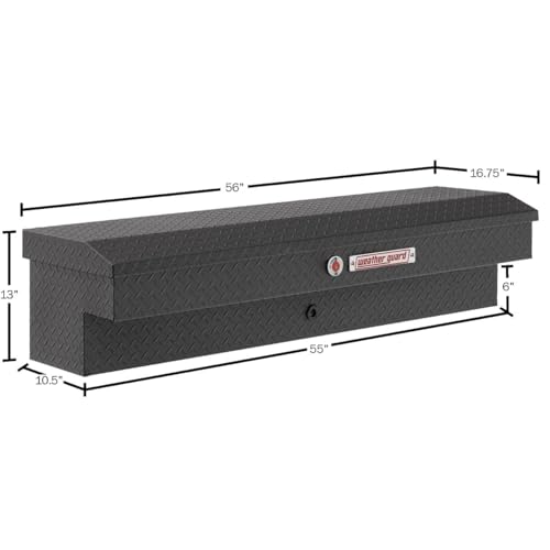 WEATHERGUARD 174-52-04 Weather Guard Model  56in Lo-Side Box, Aluminum, Textured Matte Bla...