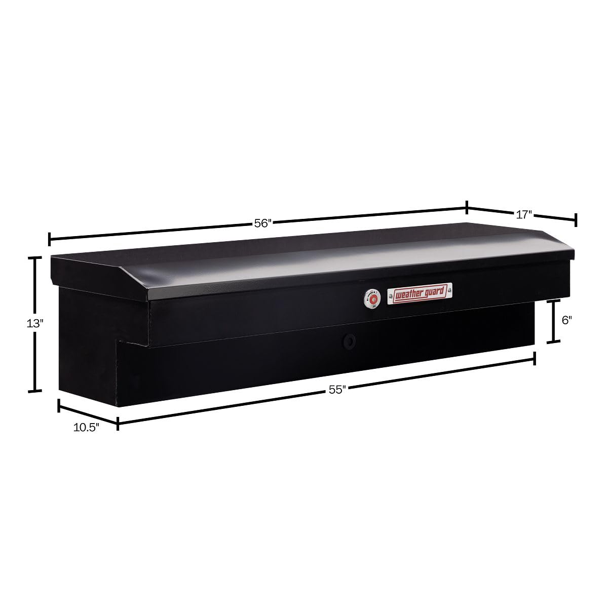Weather Guard Weather Guard Model 175-5-04 56in Lo-Side Box, Steel, Gloss Black, 4.0 cu ft