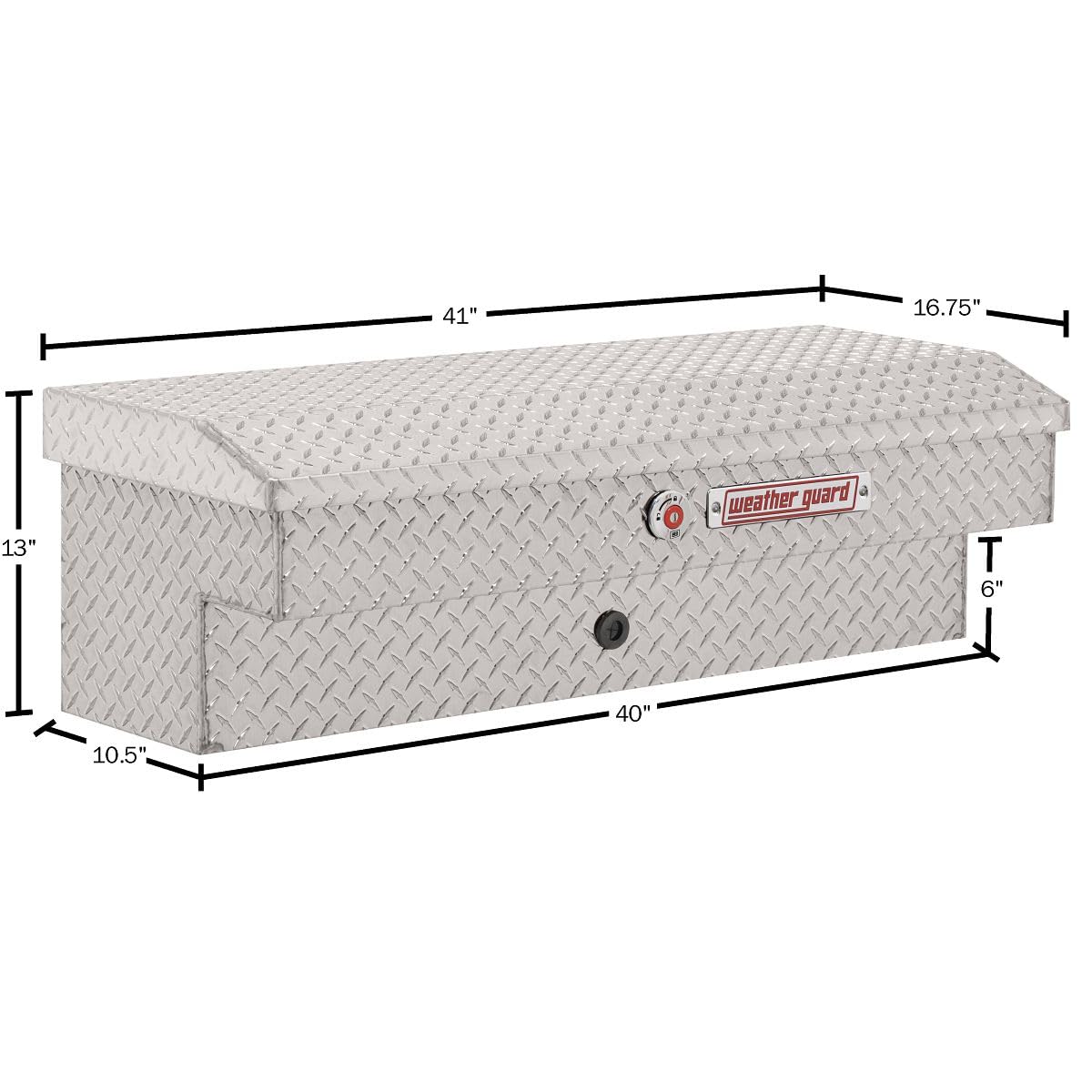 WEATHERGUARD 184-0-04 Weather Guard Model  41in Lo-Side Truck Box, Aluminum, Clear, 3.0 c...