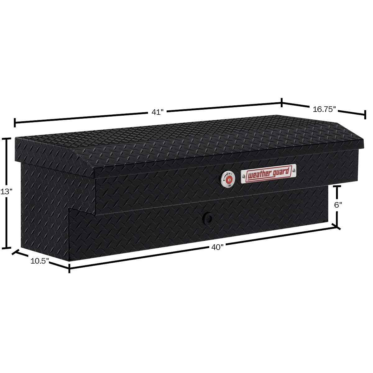 WEATHERGUARD 184-5-04 Weather Guard Model  41in Lo-Side Truck Box, Aluminum, Gloss Black,...
