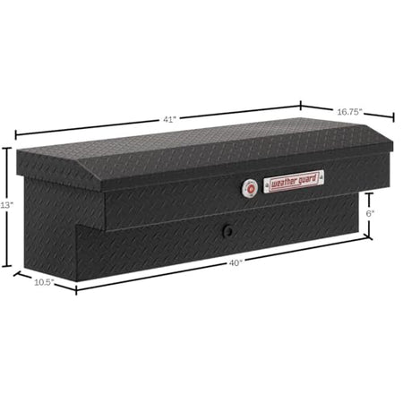 WEATHERGUARD 184-52-04 Weather Guard Model  41in Lo-Side Truck Box, Aluminum, Textured Mat...